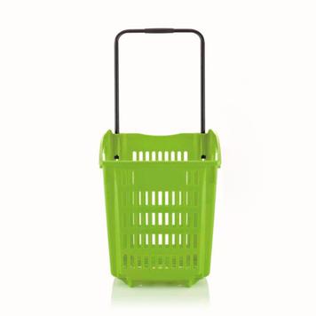 Grocery Basket on Wheels with Antibacterial Handle - 52 litres