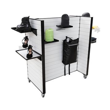 Mobile FlexiSlot® Slatwall Gondola Shelf "Style Black"