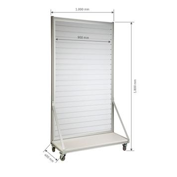 Mobile FlexiSlot® Slatwall Gondola End Cap "Quattro"