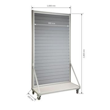 Mobile FlexiSlot® Slatwall Gondola End Cap "Quattro"