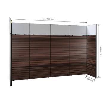 FlexiSlot-® Slatwall Exhibition Stand "Style Black" - 3900 x 800 mm Headstand